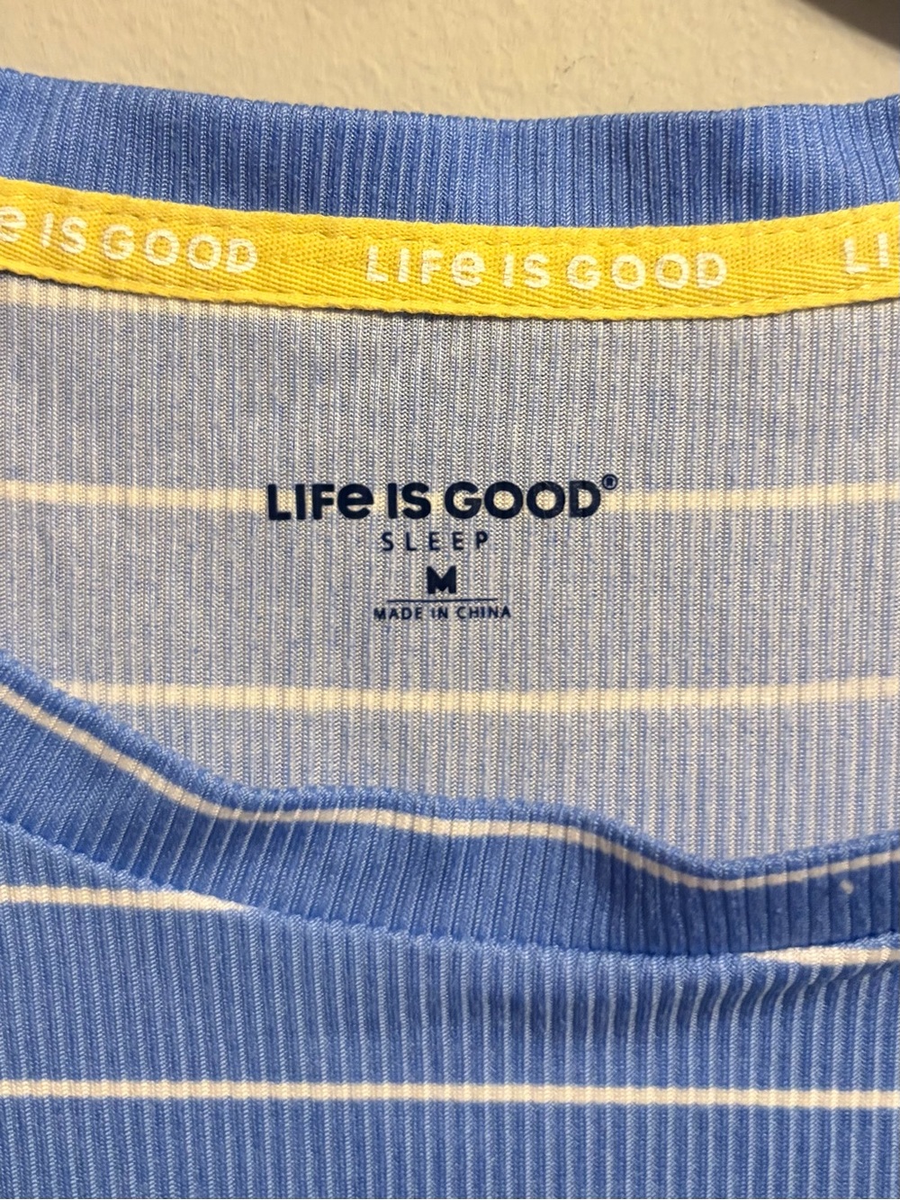 Life is Good Blue Striped Short Sleeve Pajama Set - Picture 2 of 9